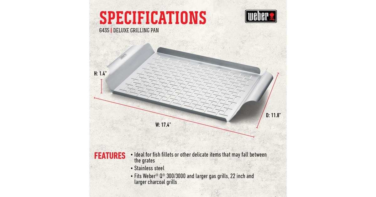WeberDeluxe Grillpan grillkorf  (Zilver)