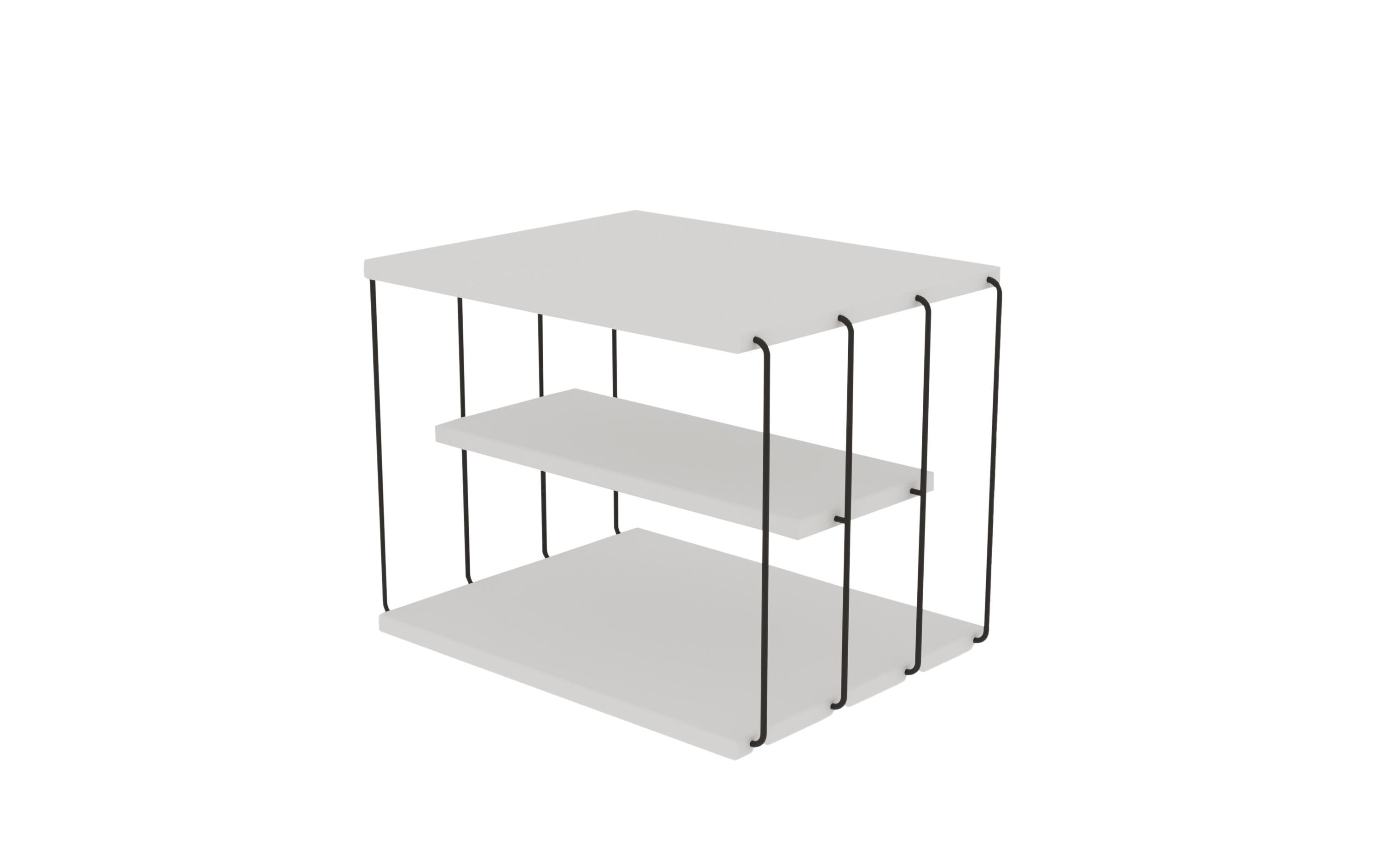 Couchtisch Lifon 50 x 33 x 40 cm, Schwarz/WeissSofatisch