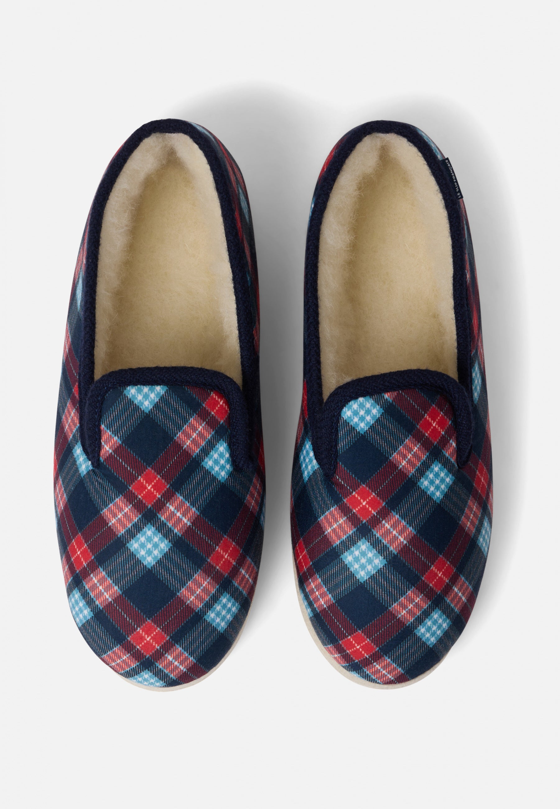 Chaussons d'intérieur en laine-Pantoufles Tartan
