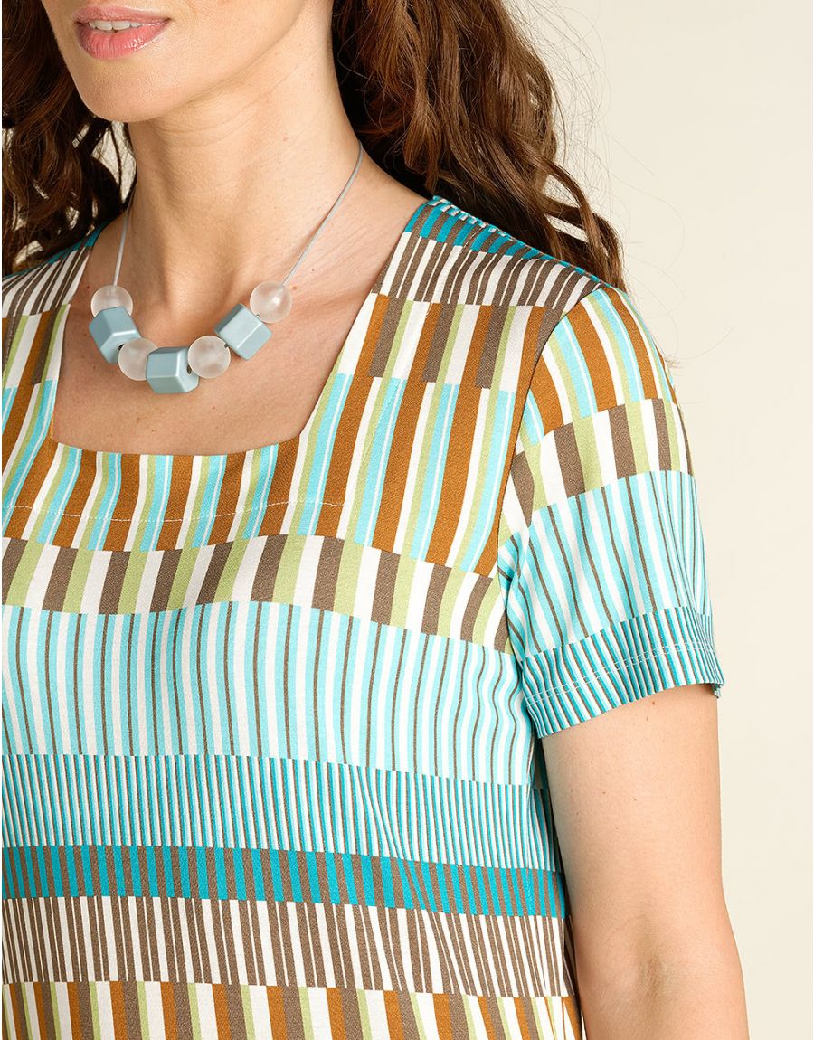 T-shirt turquoise imprimé