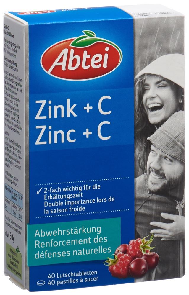 ABTEI Zink + C<br>40 Stück, Blister, Lutschtablette