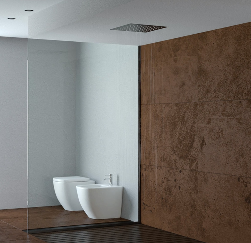 Bellezza Bagno Clip On inbouw hoofddouche 34x34cm mat wit