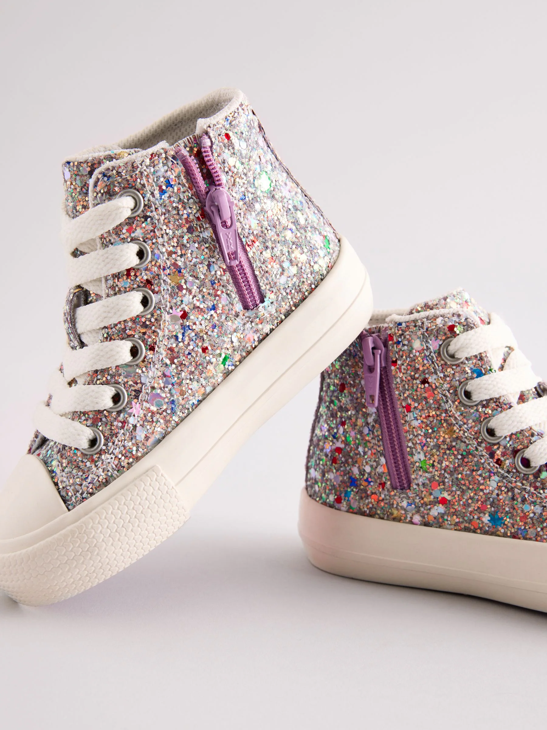 Meerkleurige glitter - Hoge sneakers