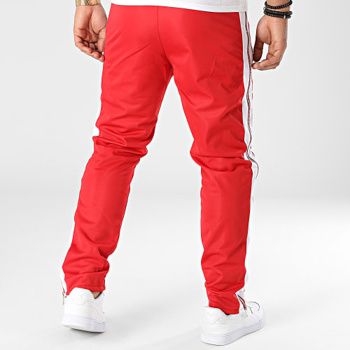 Pantalon Jogging A Bandes LL725 Rouge Blanc