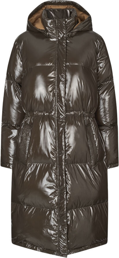 Lollys Laundry WillaLL Water Repellant Puffer Coat Long Dark mokka