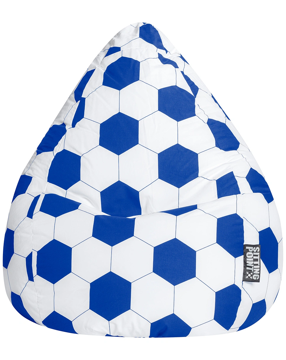 BeanBag FANKURVE XL, 70 x 110 cm (Farbe: blau-weiß)