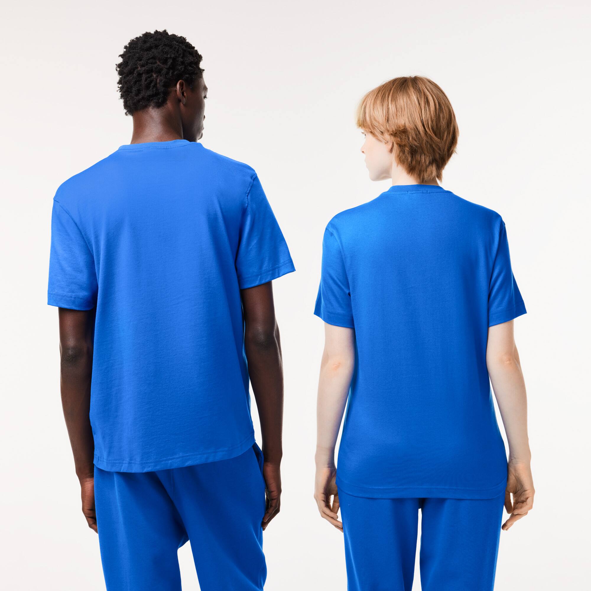 T-Shirt mit Signatur-Aufdruck T-Shirts - Blau - Lacoste - Unisex