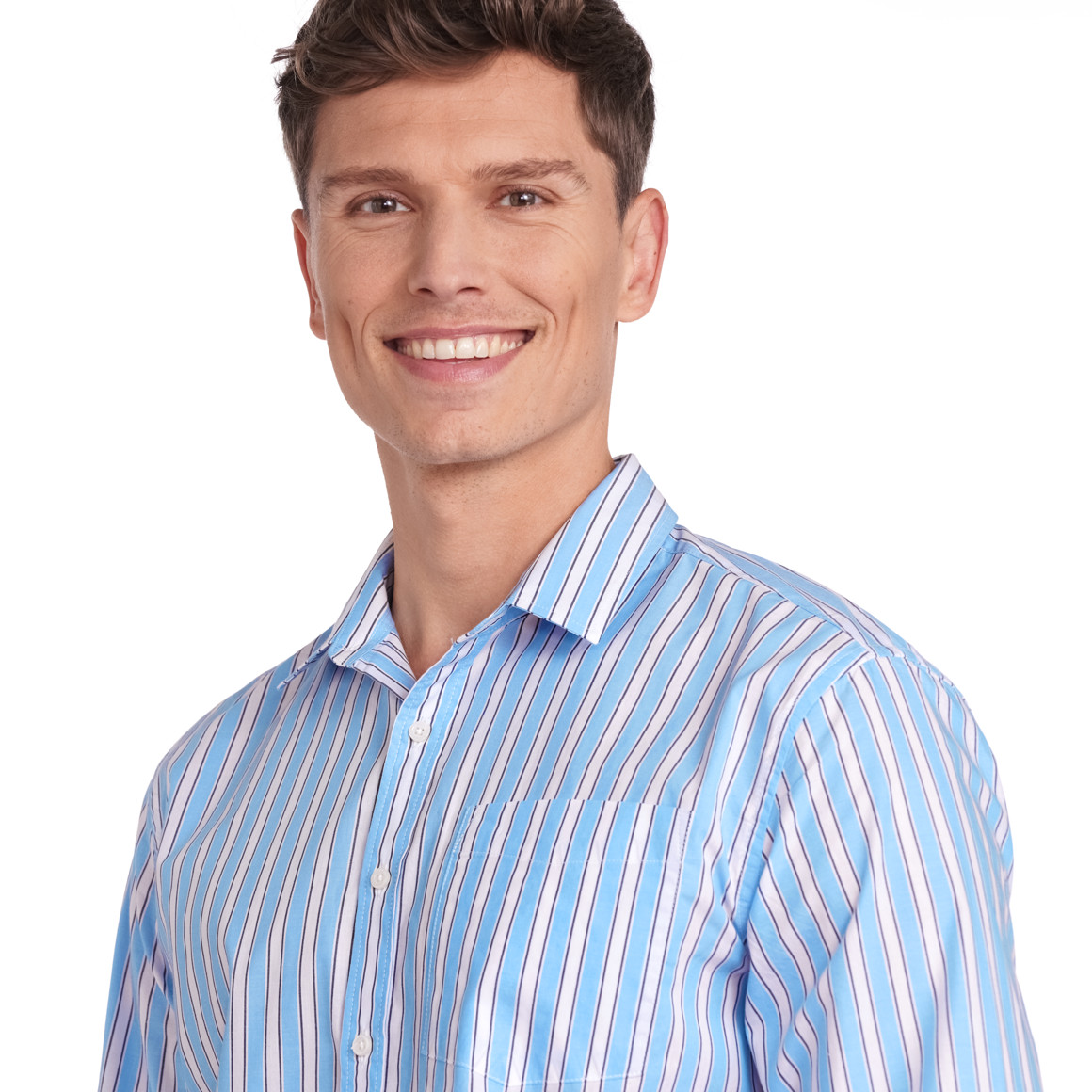 VanVaan Herren Hemd mit Streifen weiss / hellblau