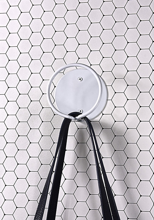 Patère murale 1 tête filaire rond N°2 Cime métal blanc