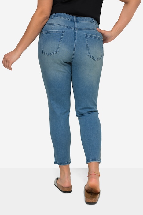 7/8-Jeans, Slim Fit, Ziersteinchen. 5-Pocket