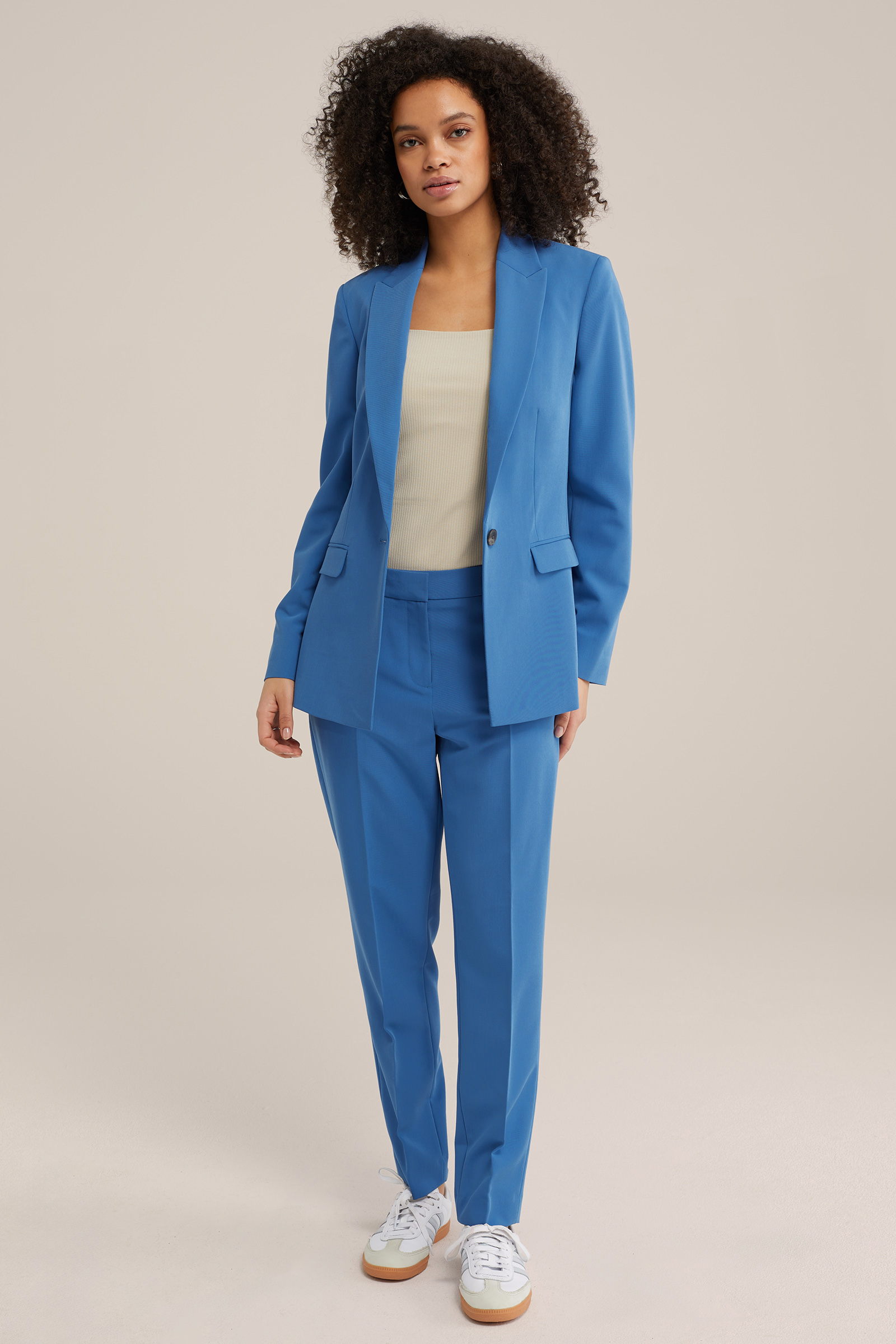 slim fit pantalon WE Fashion IJsblauw
