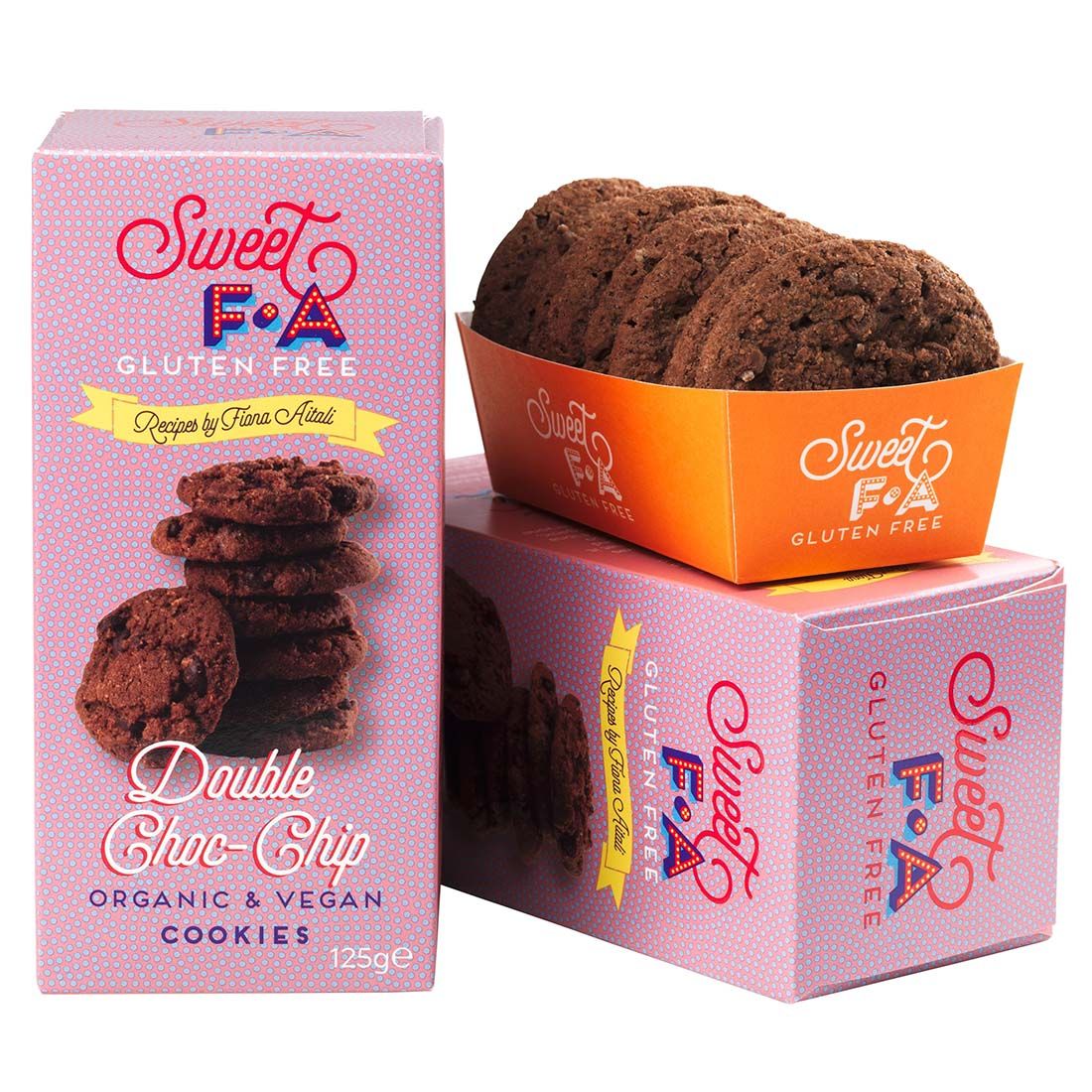 Sweet FA glutenfreie vegane Bio Double Choc-Chip Kekse