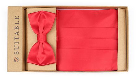 Suitable Cumberband Strik Pochet Set Rood CU-GALA-BASIC-23.02 kopen