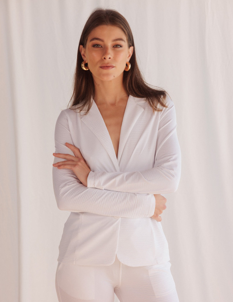 HBT WAFFLE  | SHIRLEY VESTE BLANCHE
