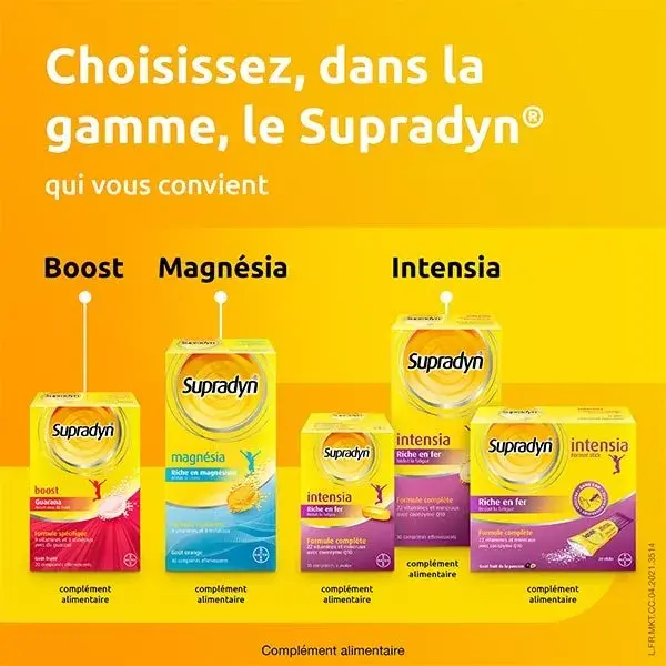 Supradyn Intensia Vitaminas, Minerais e Ferro 3x30 Comprimidos Efervescentes