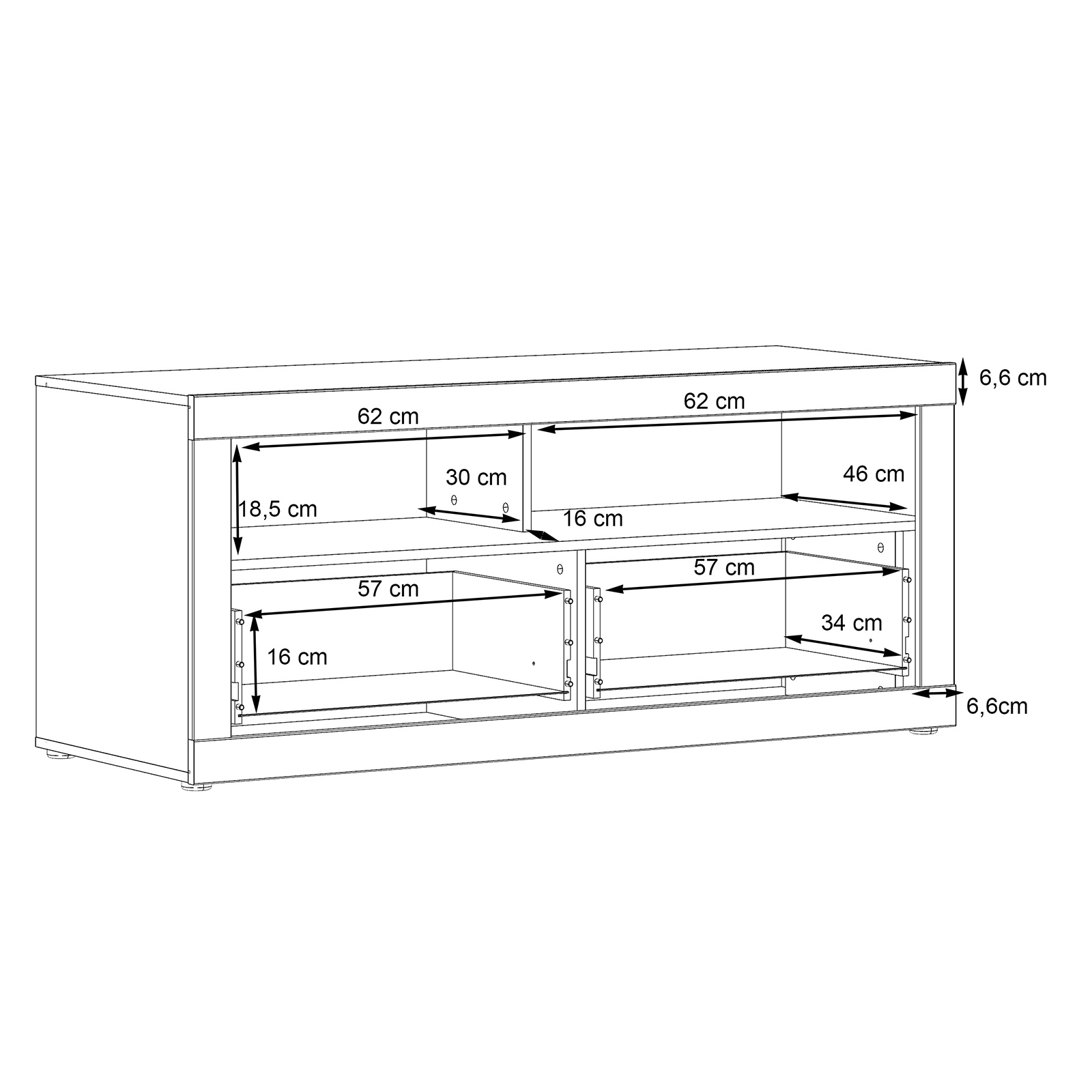 Lowboard - Betonoptik - weiß - 138 cm breit