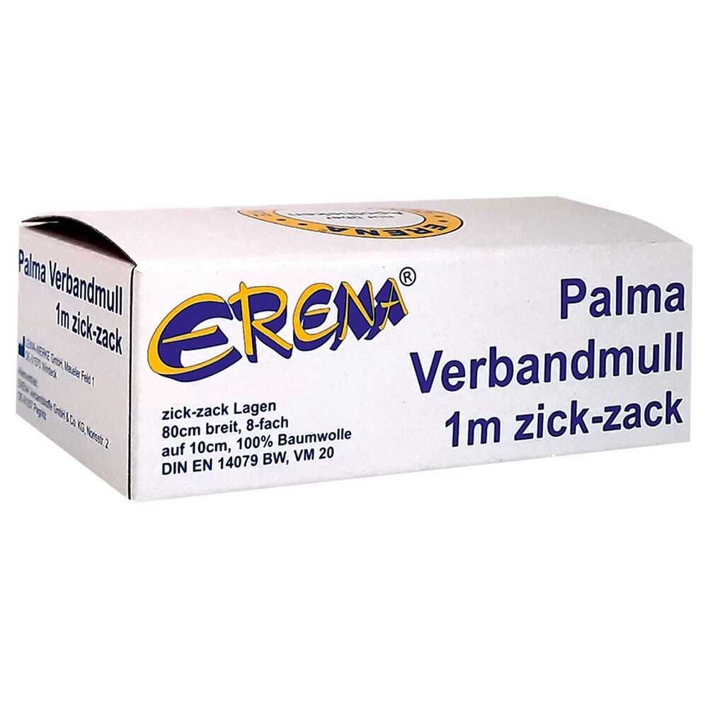Palma Verbandmull Rolle 80 cm x 1 m Zick-Zack Lagen