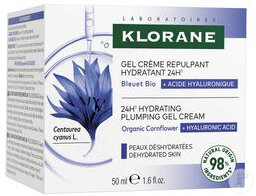 Klorane Gel Crème Hydratant Repulpant 24h Au Bleuet Bio & Acide Hyaluronique Pot 50ml