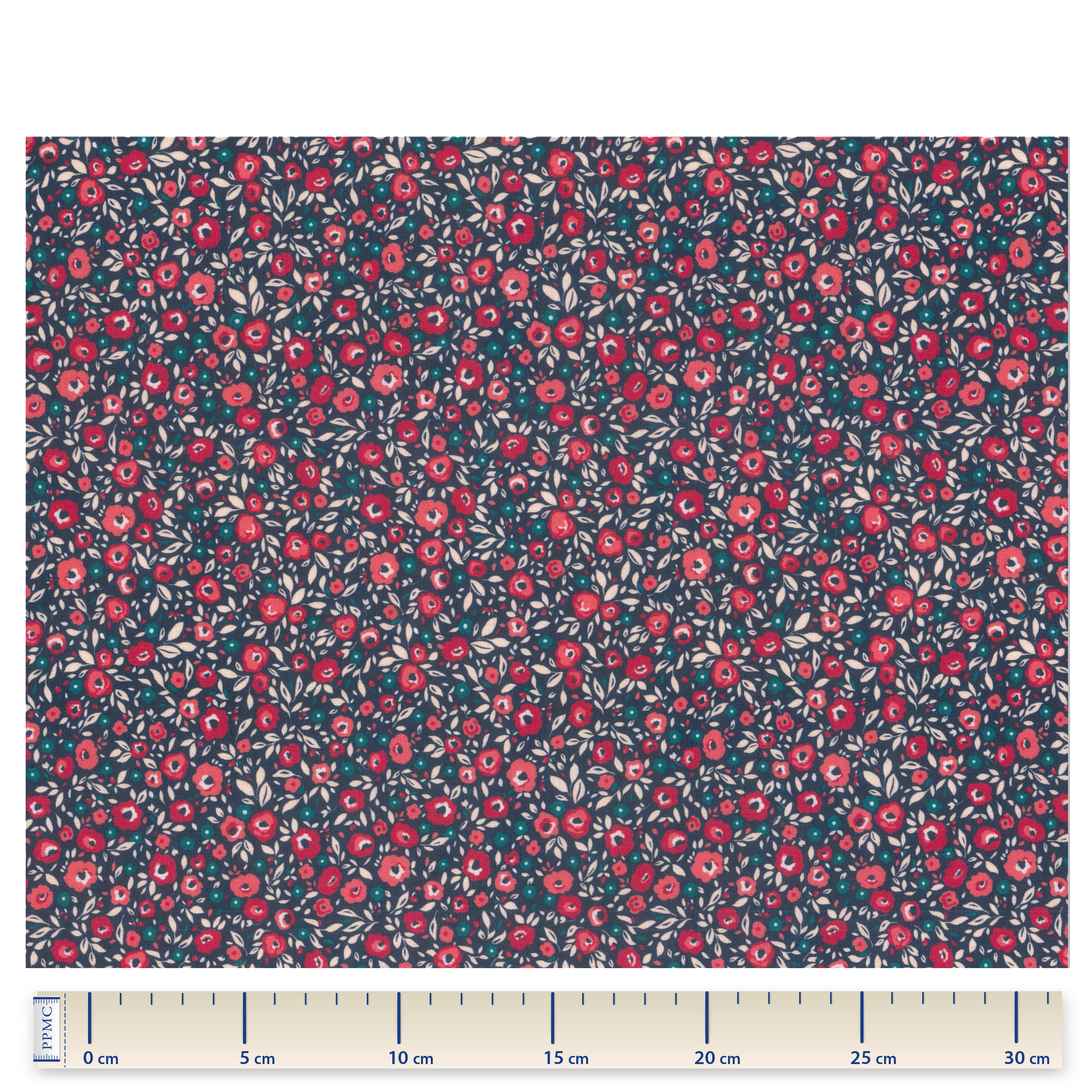 Coupon Tissu 1 M Camelias Rubis