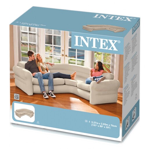 Sofá de canto inflável Intex 257x203x76 cm