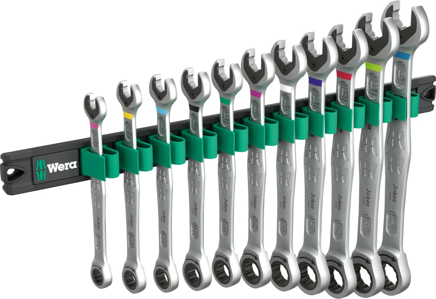Wera 05020014001 12-delig 9630 Magneetstrip 6000 Joker 1 steek-ringratelsleutelset