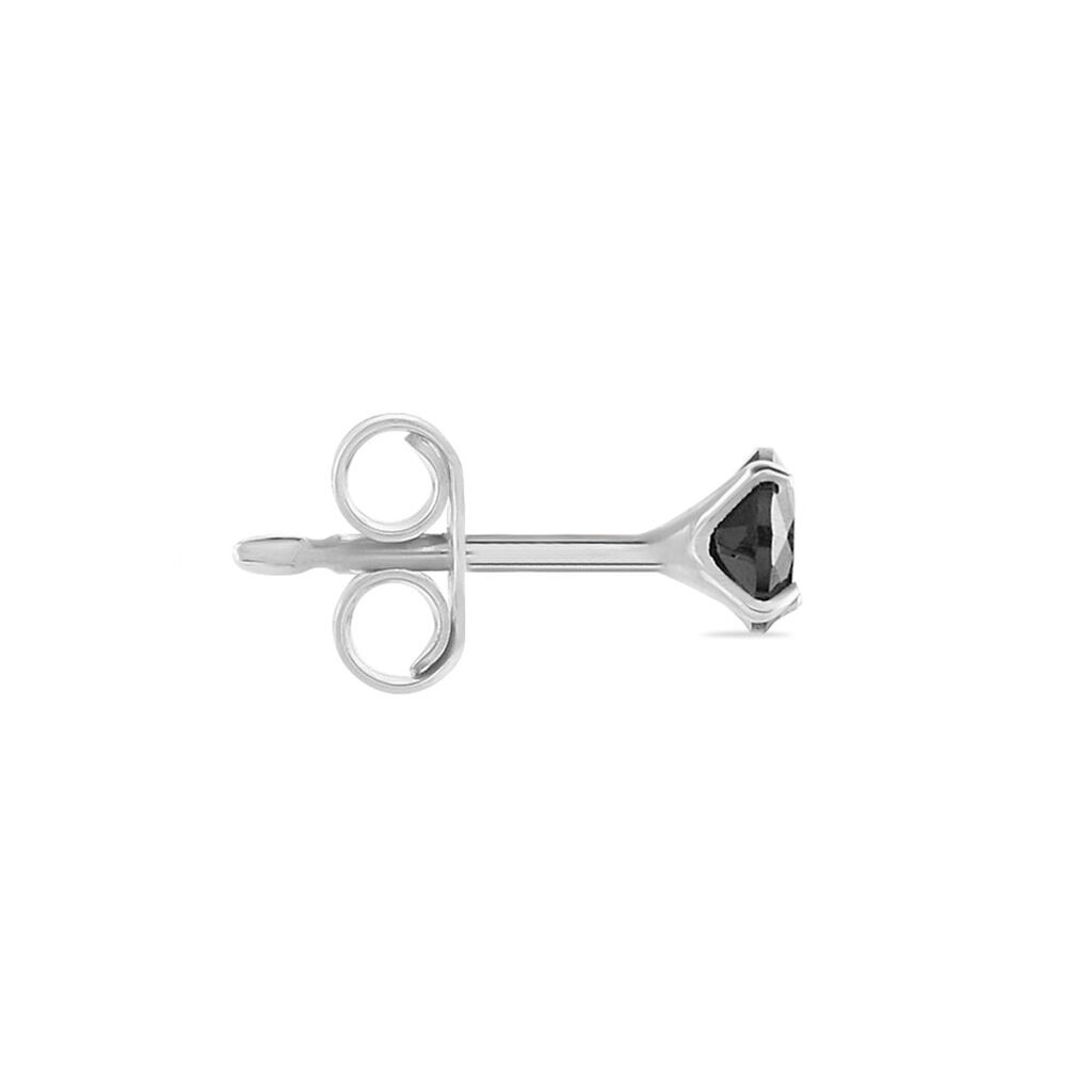Boucle D'oreille Unitaire Puce Niels Argent Blanc Oxyde De Zirconium