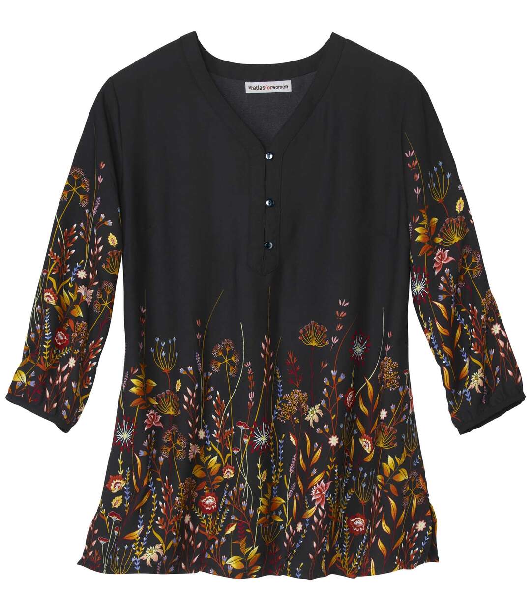 Blouse en Crêpe Imprimé Fleurs