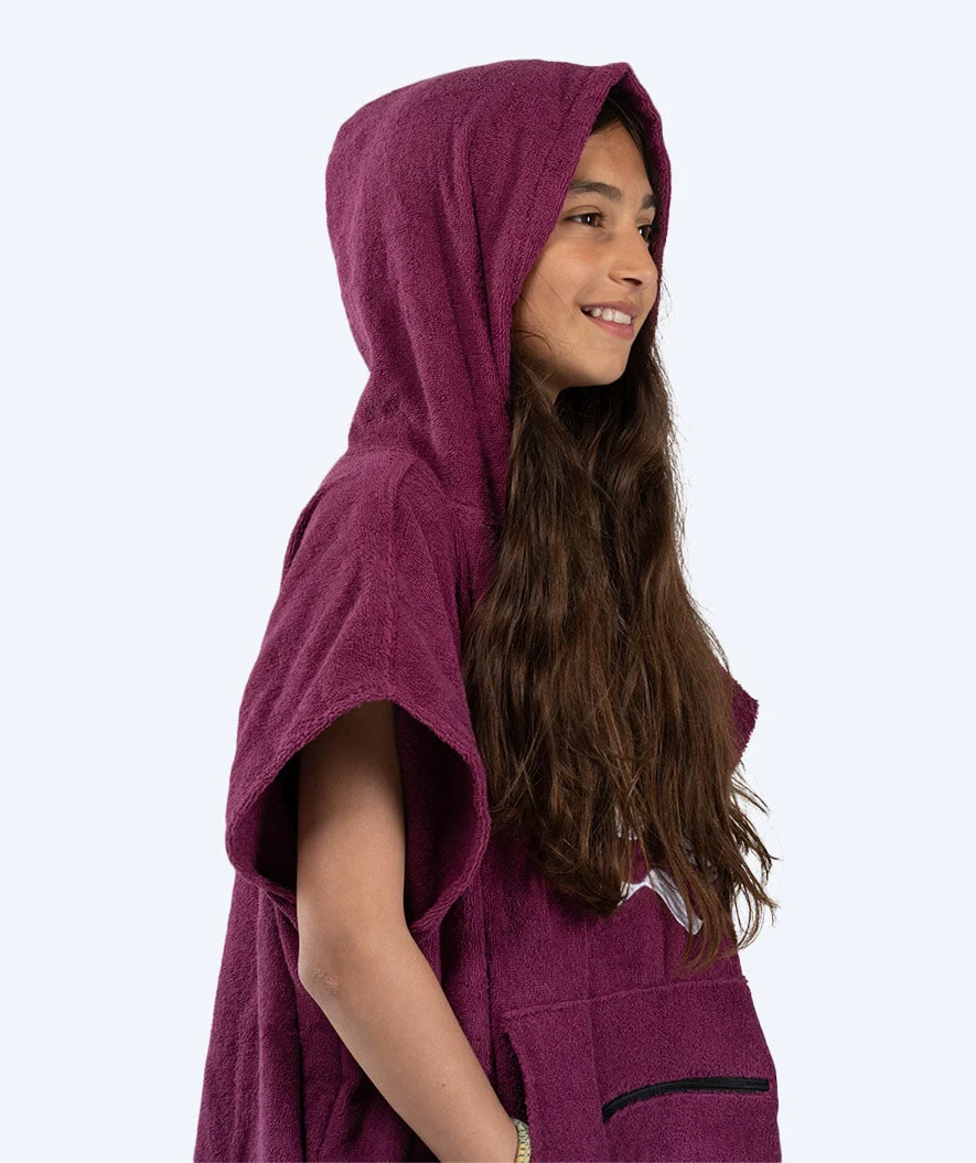 Watery badeponcho til junior - Bomuld - Lilla