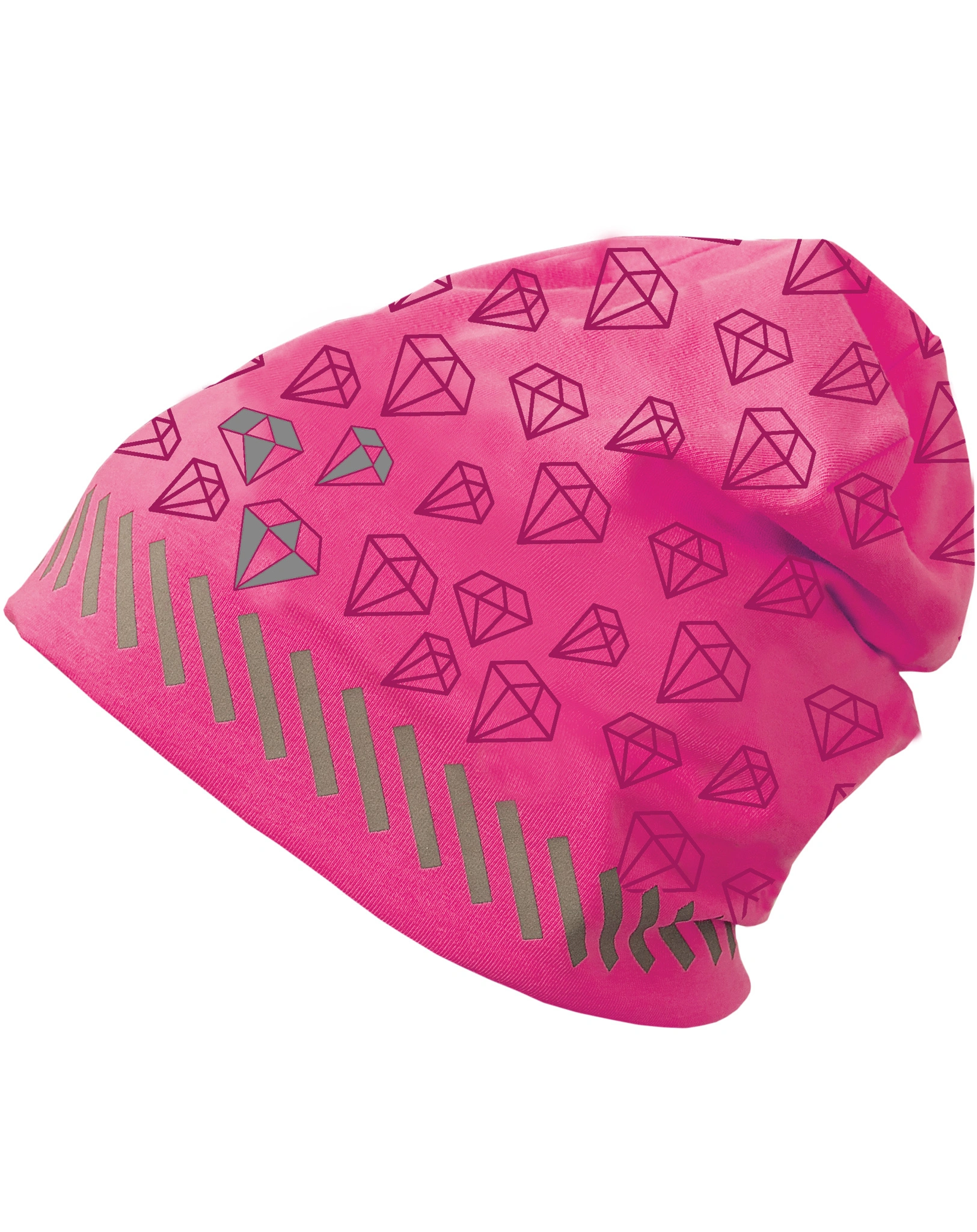 Jersey-Mütze DIAMANT mit Reflektoren in pink