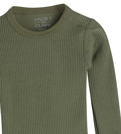 Hust and Claire Body l/ä - Berry - Rib - Wolle - Dusty Green