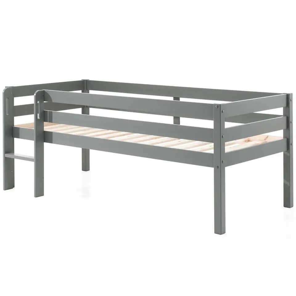Halfhoogslaper Pip 90 x 200 dennenhout - grijs
