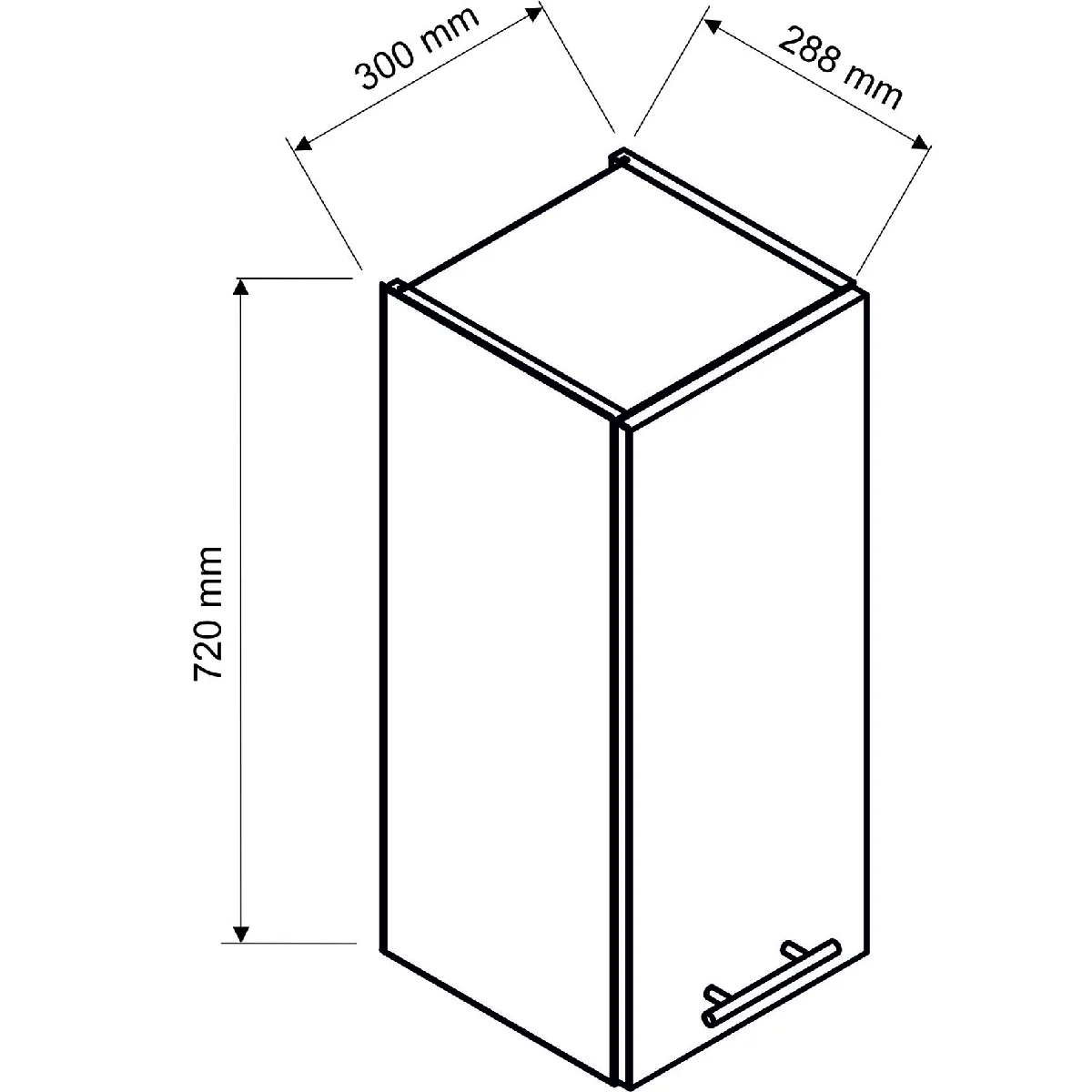 Pegane Meuble haut cuisine Blanc 30 cm 1 porte