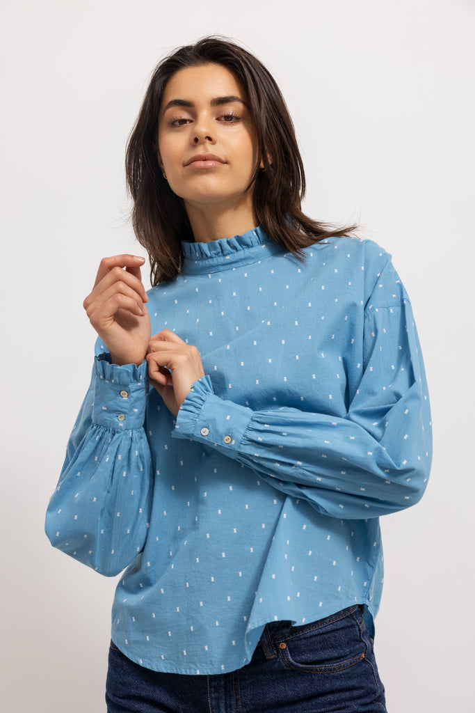 Tanika W, Skjorte - Clear Blue Dobby