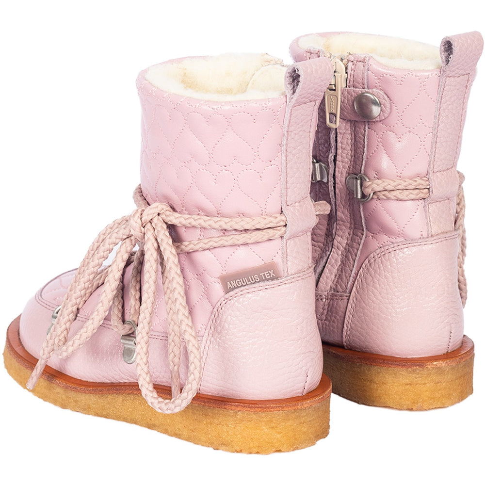 Køb Angulus Mauve/Mauve Tex-Støvle Med Hjerter, Snøre Og Lynlås