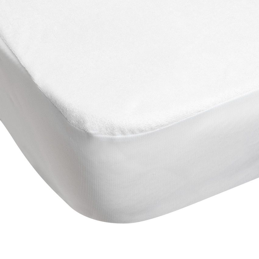 Alèse protège matelas en éponge bouclette en viscose de bambou 70x140 cm - Blanc