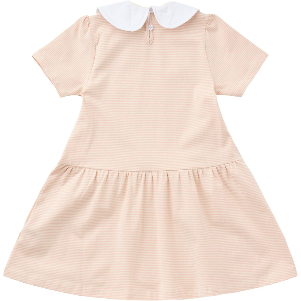 Køb COPENHAGEN COLORS Dusty Rose/Cream Stripe Striped Kjole m. Poplin Krave