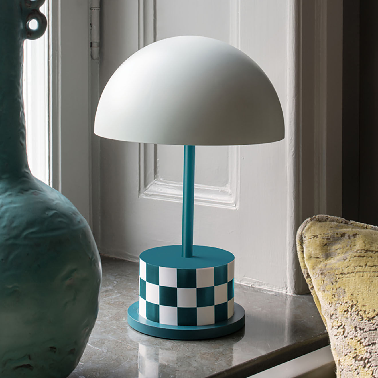Printworks Lampe Portable Riviera vert/blanc - 19.3x19.3x27.8 cm