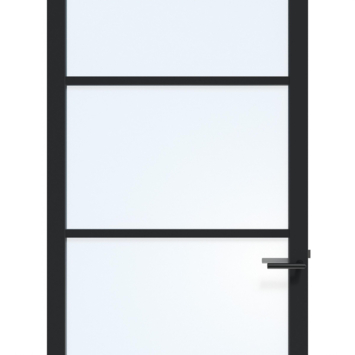 Arne & Bodil binnendeur ABE100 blank glas - diep zwart afgelakt