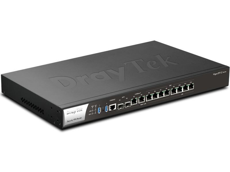 DrayTek Router Vigor 3912s 256 GB M.2 SSD 10G High Performance VPN Router