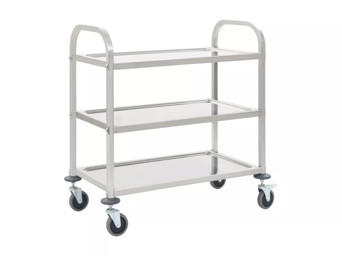 Chariot de cuisine à 3 niveaux 95x45x83,5 cm Acier inoxydable