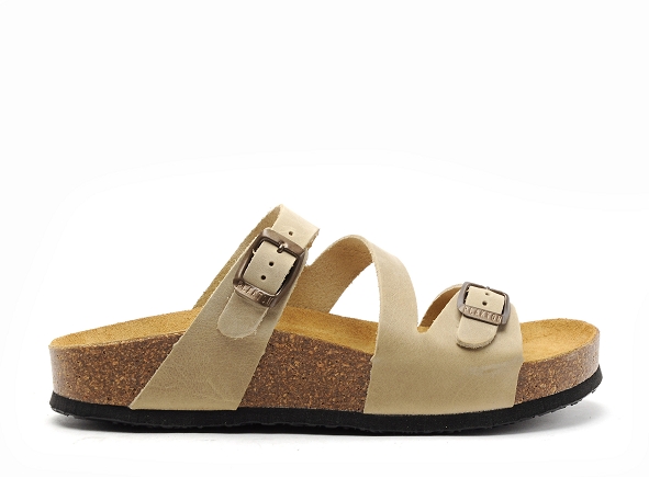 Plakton mules et sabots plats femme cp bolino 341210 beige