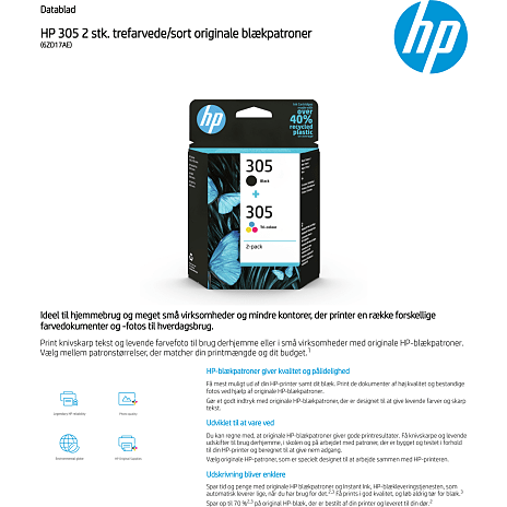 HP 305 Combo pack original printerblæk