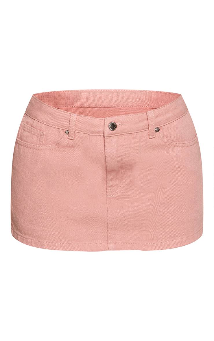 Rose Jupe En Jean Micro Mini Taille Basse Petite