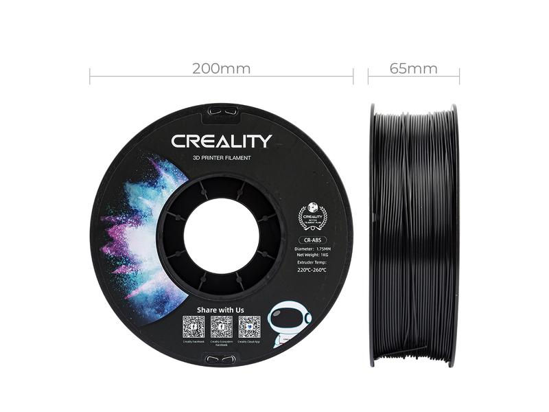 Creality Filament ABS, Schwarz, 1.75 mm, 1 kg ABS 3D Drucker Filament