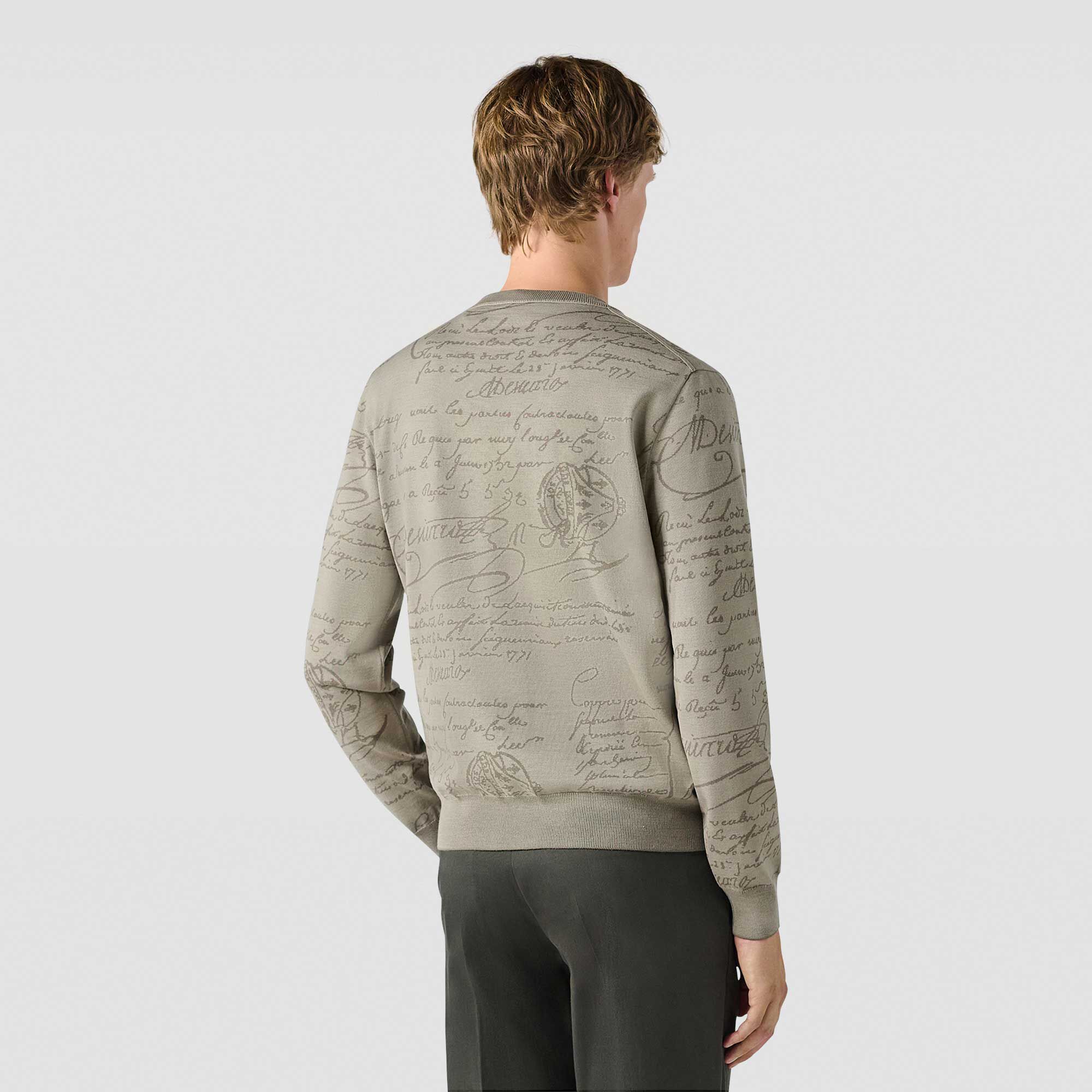 Cardigan En Laine Avec Jacquard Scritto