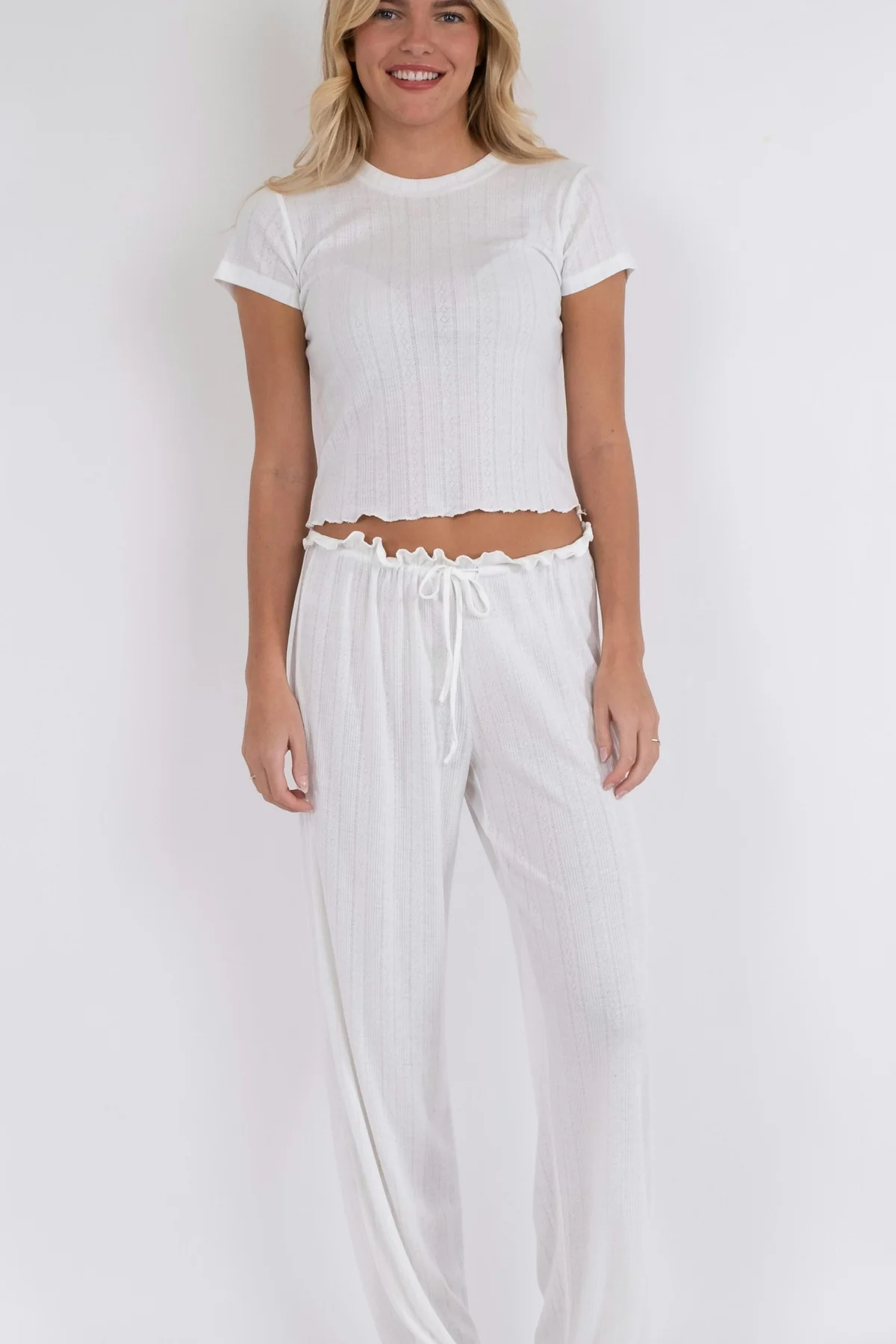 Neo Noir Lonnie Pointelle Top white