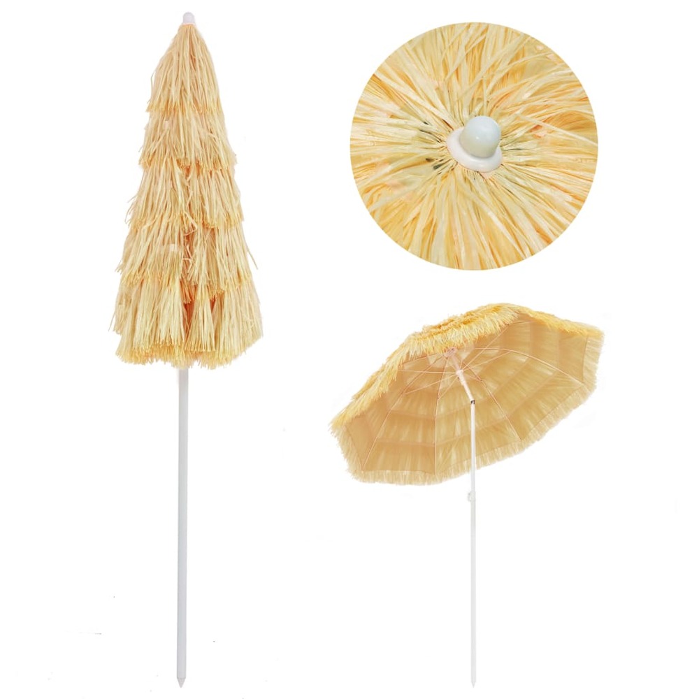 Parasol de plage naturel 180 cm style hawaïen
