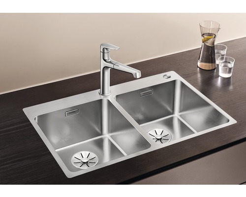 Blanco ANDANO 340/340-IF/A spoelbak, 745 x 500 mm, roestvrij staal, satijnen afwerking, 525248