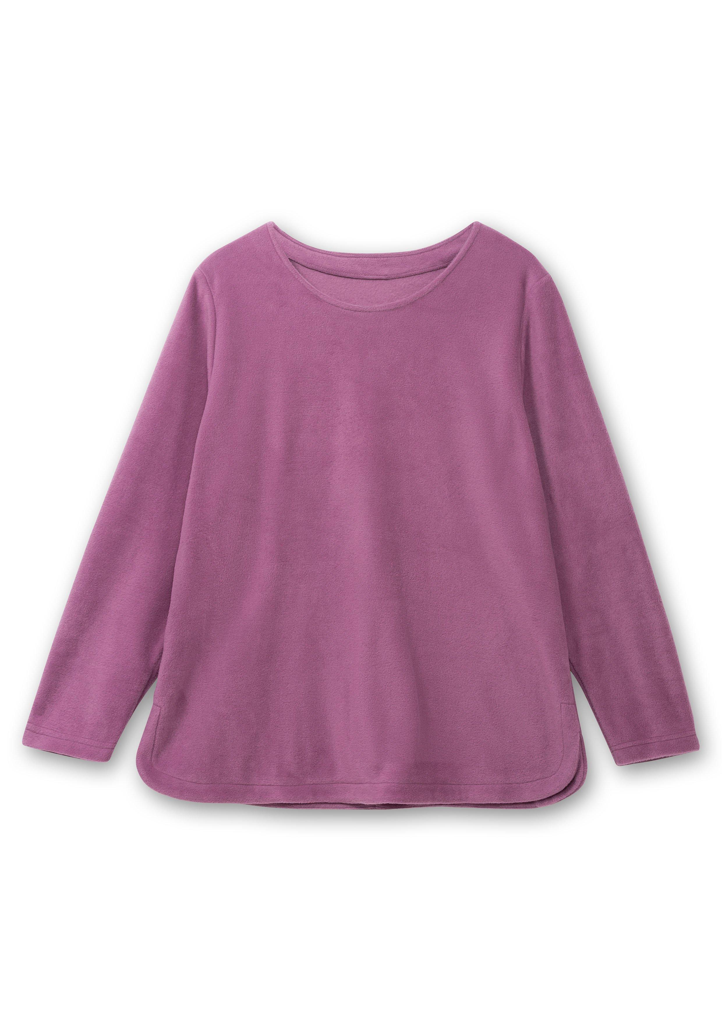 Fleeceshirt mit abgerundetem Saum