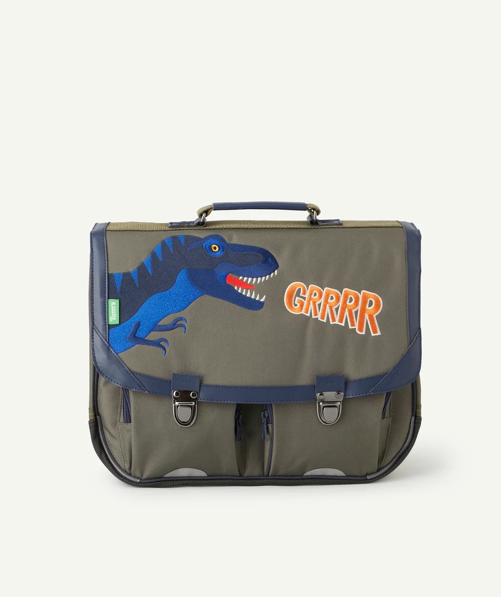 TANN'SCARTABLE OSCAR KAKI AVEC DINOSAURE